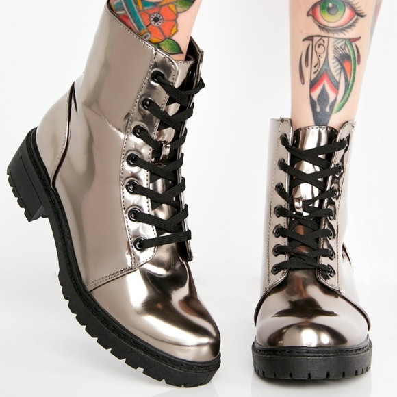 Dolls Kill Shoes - 🌙 Dolls Kill Smokey Lunar Landings Combat Boots